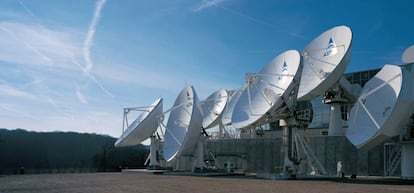 Campo de antenas de la Sociedad Europea de Sat&eacute;lites en Luxemburgo 