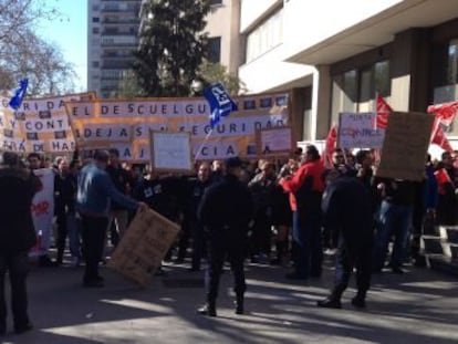 Un momento de la concentración de los vigilantes de seguridad.