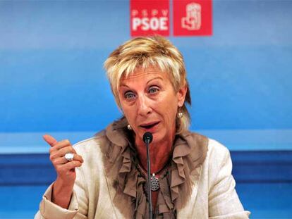 Isabel Escudero, ayer en la sede del PSPV-PSOE en Valencia.