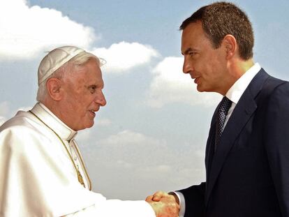 El papa Benedicto XVI y Zapatero