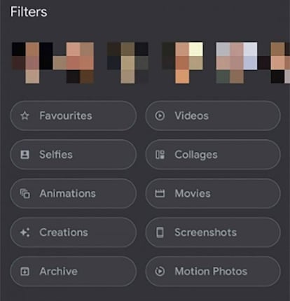 Nuevos filtros de Google Fotos.