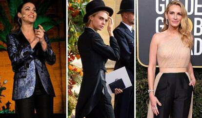 Lara ?lvarez en las Campanadas, Cara Delenvingne en la boda de Eugenia de York y Julia Roberts en los Globos de Oro.