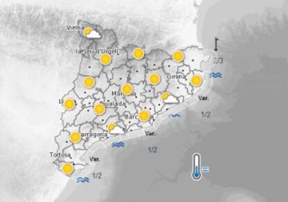 La previsió de dissabte a la tarda.