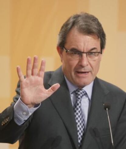 El presidente de la Generalitat, Artur Mas, en una rueda de prensa