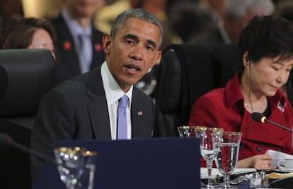 El presidente estadounidense, Barack Obama, asiste a la IV Cumbre de Seguridad Nuclear en Washington.