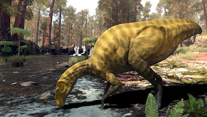 Recreación del 'Portellsaurus sosbaynati', hallado en Castellón.