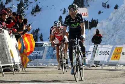 Alejandro Valverde llega segundo en la tercera etapa.
