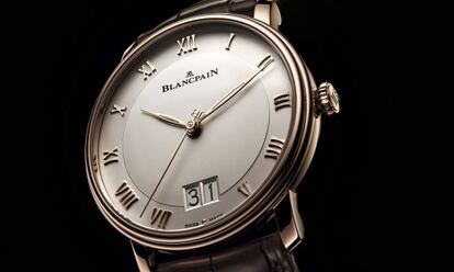 Colección Villeret de Blancpain. Modelo Grand Date, dotado de dos amplias ventanillas para la fecha. En oro rojo. Un homenaje al clasicismo en la pureza de sus líneas y en la estética sobria. Precio: 18.800 euros.