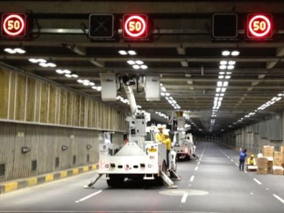 T&uacute;nel de la Avenida Colombia, en Cali, equipado con sistemas de se&ntilde;alizaci&oacute;n, de detecci&oacute;n de incendios y de control de SICE.