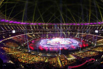 El estadio Soccer City, ayer durante la ceremonia de clausura del torneo antes de la final.