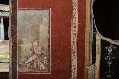 Cuadro de un niño encapuchado encontrado en Pompeya.