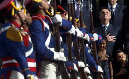 Jair Bolsonaro durante un acto oficial en Brasilia.