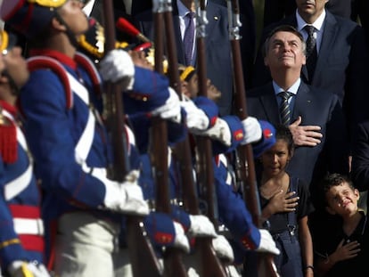 Jair Bolsonaro durante un acto oficial en Brasilia.
