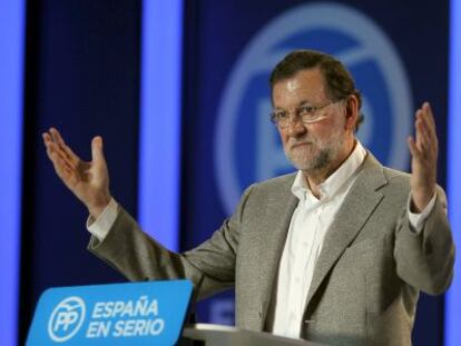 Mariano Rajoy durante un mitin. 