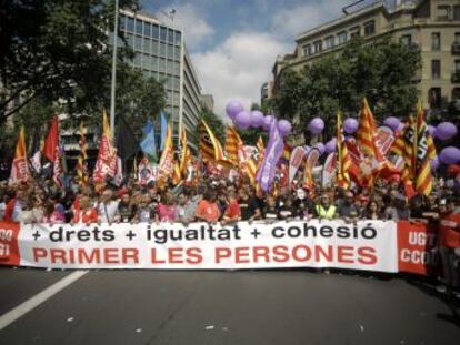 Los líderes sindicales piden derogar la reforma laboral en las manifestaciones contra la brecha salarial y la precariedad laboral de este 1 de mayo