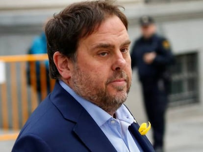 Oriol Junqueras arribant a l'Audiència Nacional.