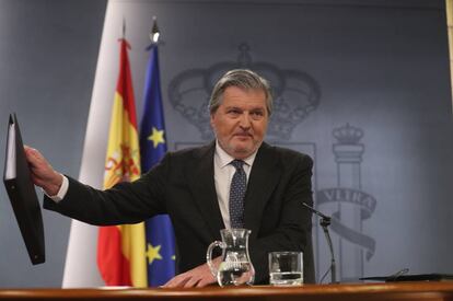 Íñigo Méndez de Vigo, en la rueda de prensa del Consejo de Ministros del pasado día 24.
