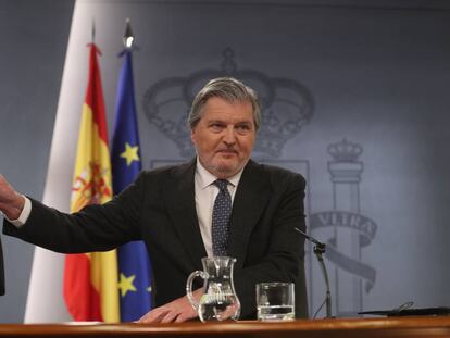 &Iacute;&ntilde;igo M&eacute;ndez de Vigo, en la rueda de prensa del Consejo de Ministros del pasado d&iacute;a 24. 