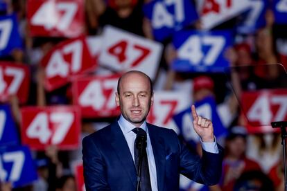 Stephen Miller, el próximo subdirector de política de la Casa Blanca, durante un acto de campaña de Trump en Atlanta, Georgia (Estados Unidos).