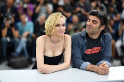 Diane Kruger y Fatih Akin, esta mañana en Cannes.