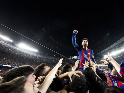 Messi celebra la remuntada.
