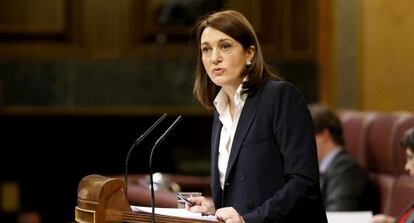 Intervención de Soraya Rodríguez en un pleno del Congreso de los Diputados de febrero.