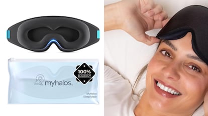 eye mask with adjustable strap to promote rest.