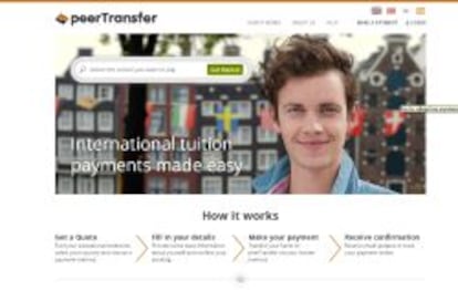P&aacute;gina web de Peertransfer.