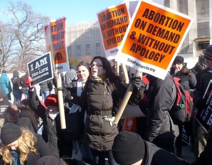 Protesta de activistas provida en Washington. 