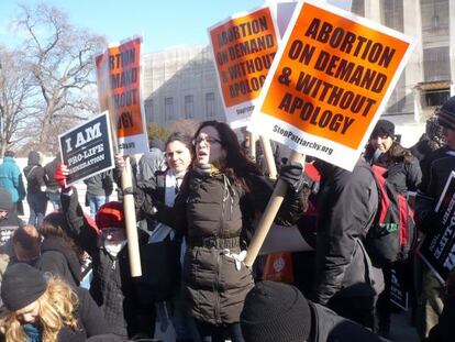 Protesta de activistas provida en Washington. 