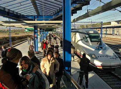 Llegada del primer AVE a la estación Camp de Tarragona.