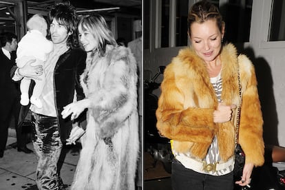 Anita Pallenberg, que tuvo tres hijos con Keith Richards, era fanática de los abrigos de piel. Kate Moss también ha demostrado ser una fan de la tendencia.