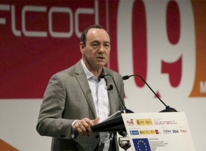 Kevin Spacey, durante su intervención ayer en Ficod&#39;09.