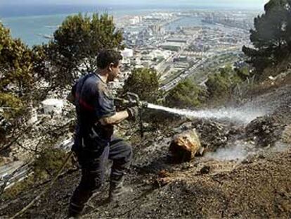 Incendio en Montjuïc