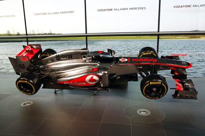 Vista del nuevo monoplaza de Fórmula Uno de McLaren Mercedes, el MP4-28.