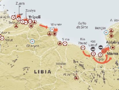El Ejército libio sigue su avance para intentar tomar la ciudad clave de Ajdabiya