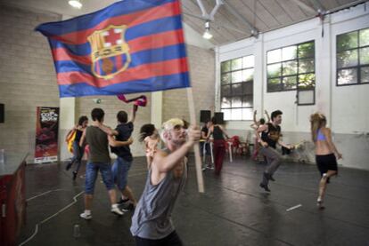 Ensayo de <i>Cop de Rock,</i> el musical de Dagoll Dagom, en L&#39;Estruch de Sabadell.