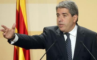 El portavoz del Gobierno catalán, Francesc Homs, durante una rueda de prensa.