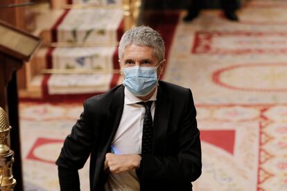 El ministro del Interior, Fernando Grande Marlaska, durante la penúltima sesión plenaria en el Congreso de los Diputados antes del paréntesis estival.