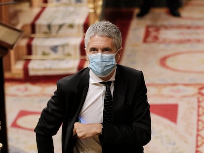 El ministro del Interior, Fernando Grande Marlaska, durante la penúltima sesión plenaria en el Congreso de los Diputados antes del paréntesis estival.