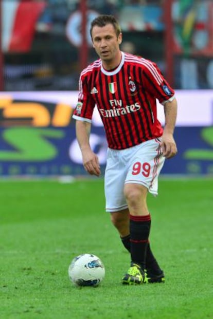 Antonio Casano, la temporada pasada, con la camiseta del Milan