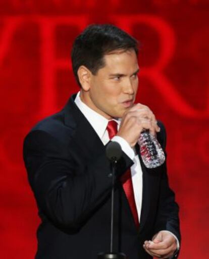 El senador Marco Rubio durante su discurso en la convención republicana en agosto en Tampa.