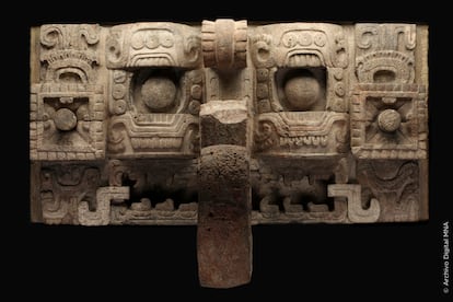 Un mascarón del dios maya Chaac.