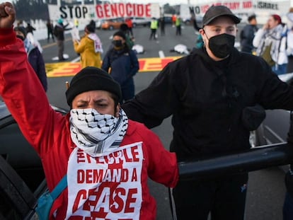 Protesta contra la guerra en Gaza en San Francisco California, el 16 de noviembre 2023.