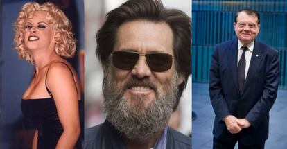 Jenny McCarthy, Jim Carrey y Luc Montagnier.