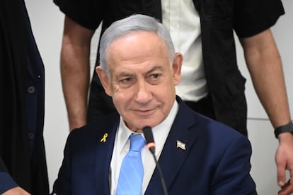 Benjamín Netanyahu testifica en uno de sus juicios por corrupción, el pasado día 12 en Tel Aviv. 