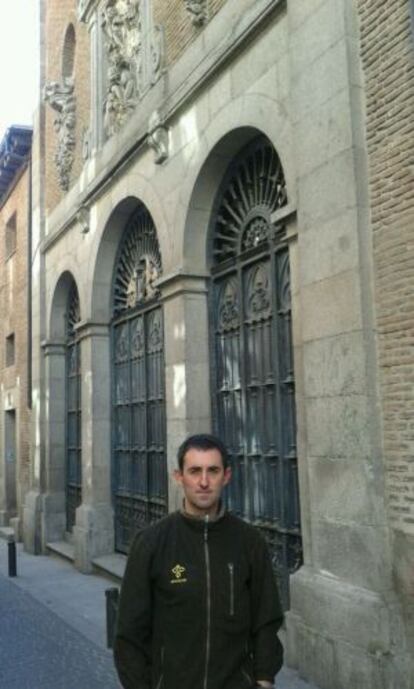 El escalador y espele&oacute;logo Asier Izaguirre, que forma parte del equipo que busca los restos de Cervantes en el convento de las Trinitarias 