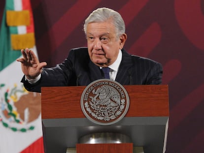 El presidente de México, Andrés Manuel López Obrador, durante una de sus conferencias mañaneras.