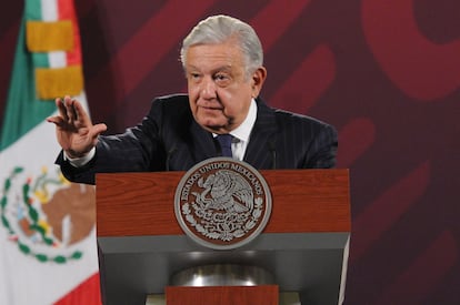 El presidente de México, Andrés Manuel López Obrador, durante una de sus conferencias mañaneras.