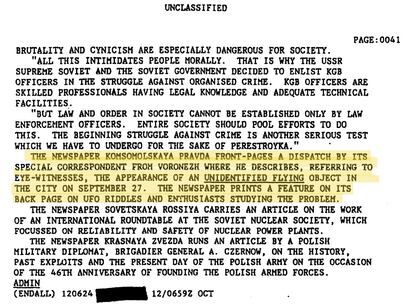 Un fragmento del documento de la CIA desclasificado donde se hace referencia a la historia de Voronezh en la prensa rusa. El documento puede consultarse en <a href="https://www.cia.gov/library/readingroom/document/0005516572">la web de la agencia</a>.